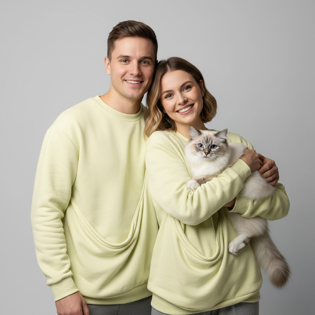NUGGAL Unisex Pet Hair Resistant Pet Pouch Sweatshirt