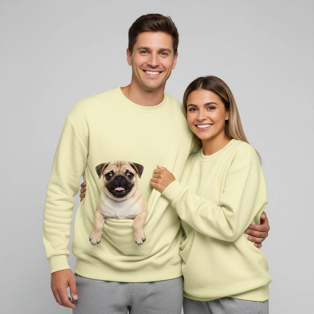NUGGAL Unisex Pet Hair Resistant Pet Pouch Sweatshirt