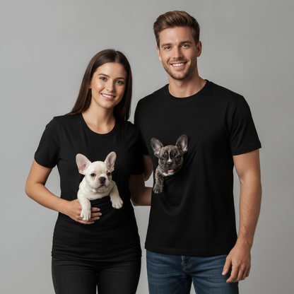 NUGGAL Unisex Pet Hair Resistant Kangaroo Pet Pouch T-shirt: The Ultimate Hands-Free Carrier Tee