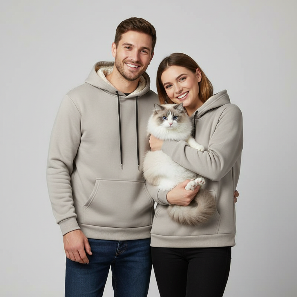 NUGGAL Unisex Pet Hair Resistant Tech Fleece-Lined Thermal Hoodie