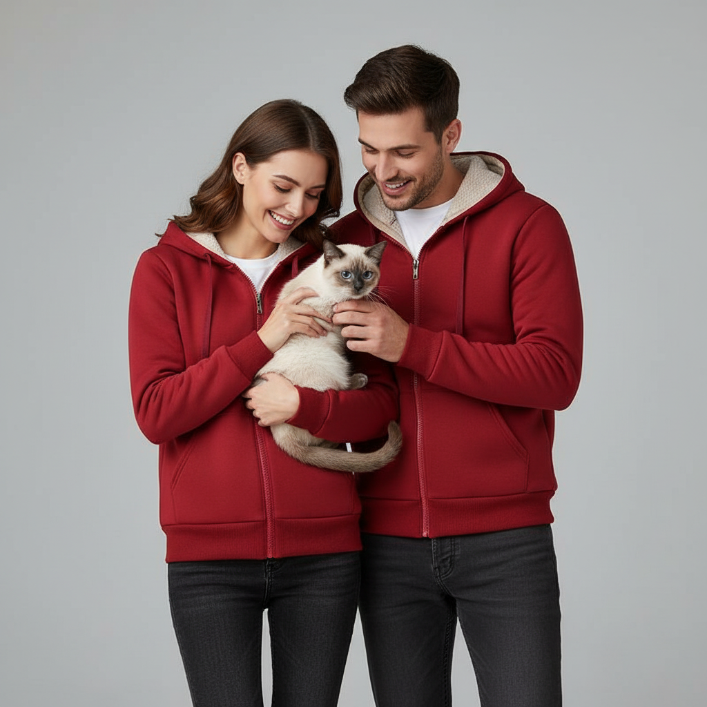 NUGGAL Unisex Oversized Fleece Full Zipper Hoodie