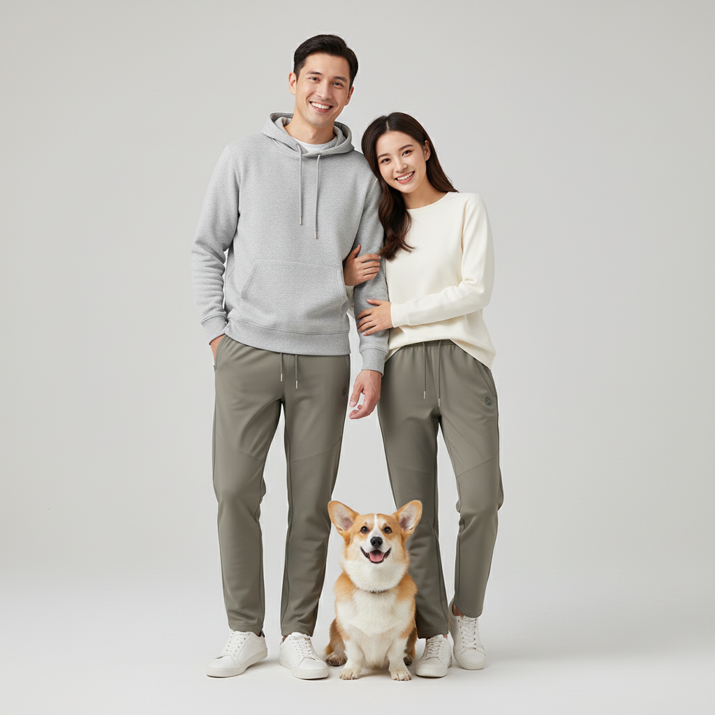 NUGGAL Unisex Pet Hair Resistant Tech Fleece-Lined Sweatpants