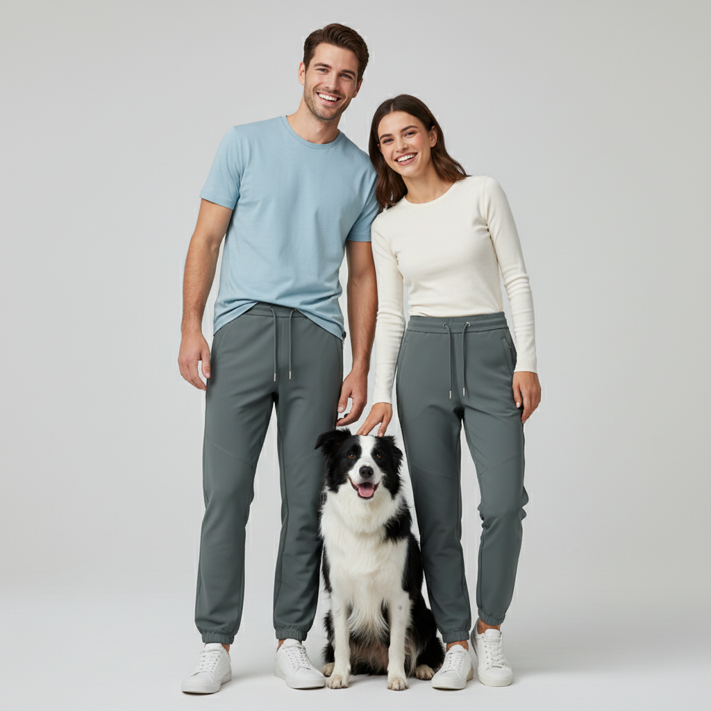 NUGGAL Unisex Pet Hair Resistant Tech Fleece-Lined Sweatpants
