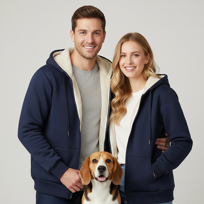 NUGGAL Unisex Oversized Fleece Full Zipper Hoodie