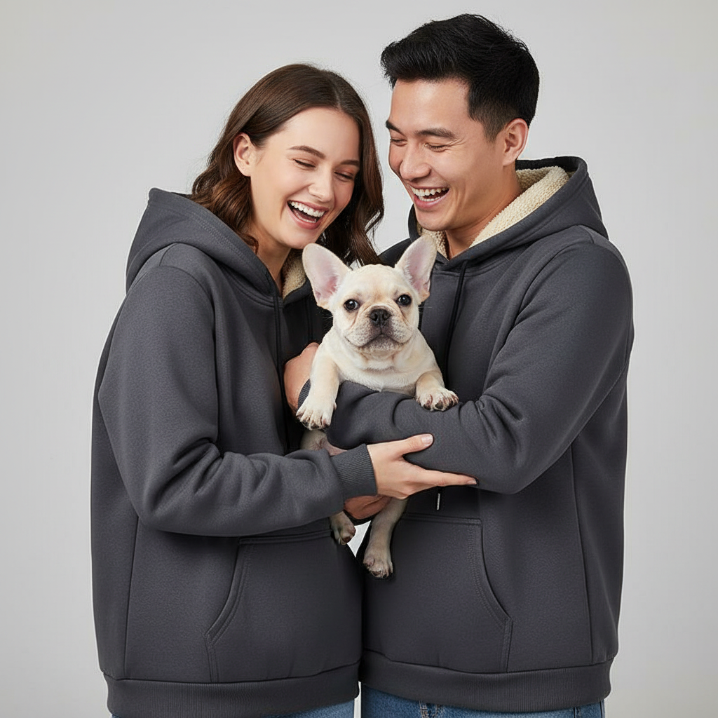 NUGGAL Unisex Pet Hair Resistant Tech Fleece-Lined Thermal Hoodie