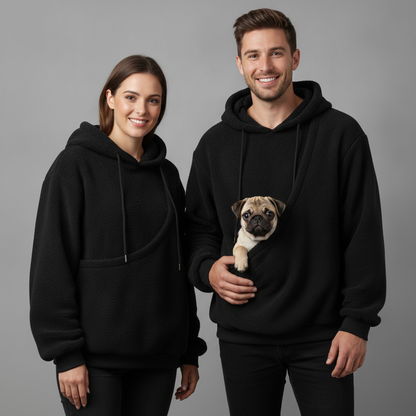 NUGGAL Cozy Pet Pouch Sherpa Hoodie for Cats & Small Dogs