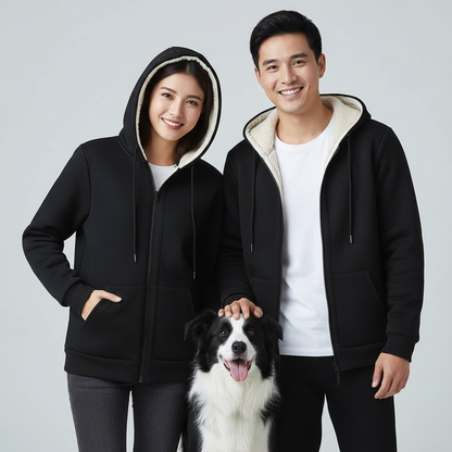 NUGGAL Unisex Oversized Fleece Full Zipper Hoodie