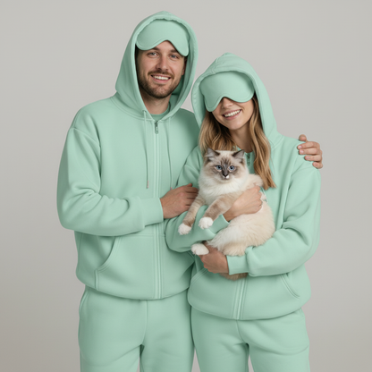 NUGGAL Unisex Pet Hair Resistant Eye Mask Hoodie for Travel Mode