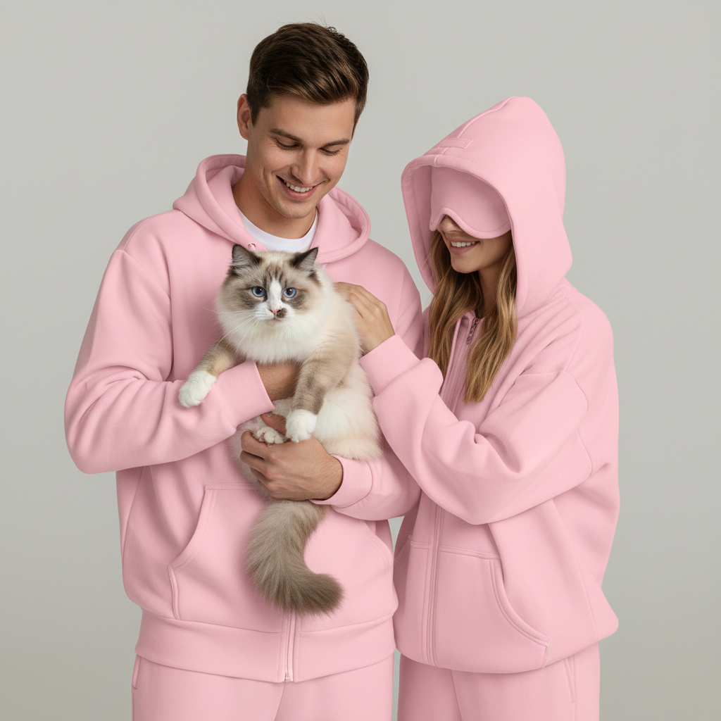 NUGGAL Unisex Pet Hair Resistant Eye Mask Hoodie for Travel Mode