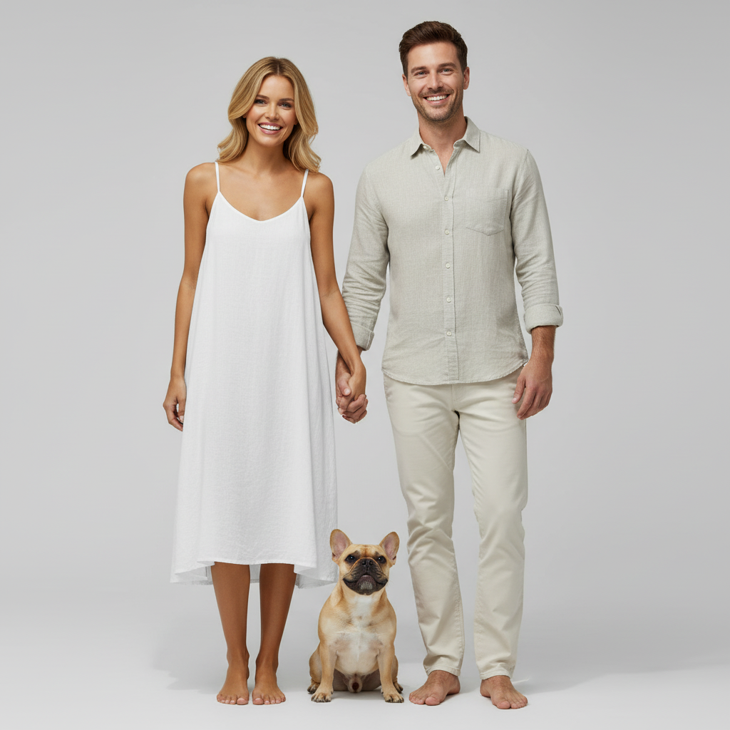 NUGGAL Pet Hair Resistant Open Back Loose Fit Slip Dress