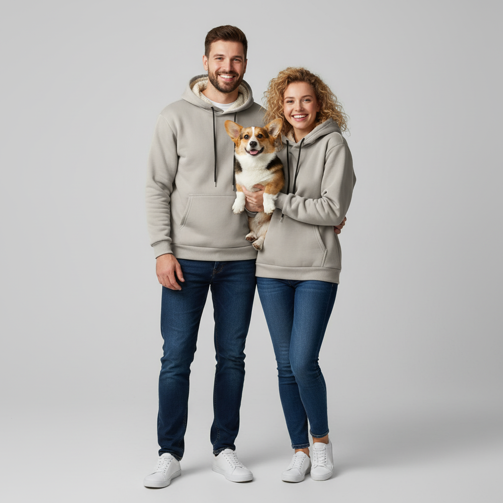 NUGGAL Unisex Pet Hair Resistant Tech Fleece-Lined Thermal Hoodie