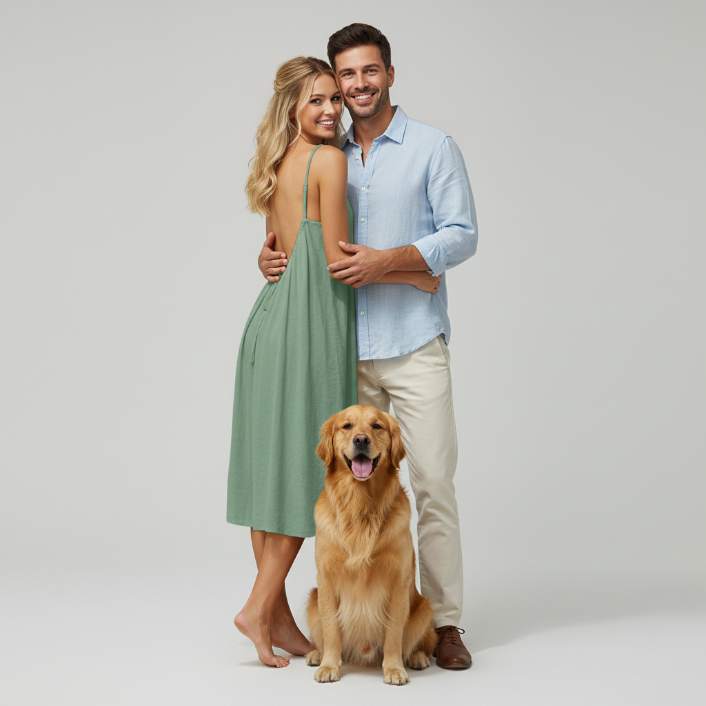 NUGGAL Pet Hair Resistant Open Back Loose Fit Slip Dress