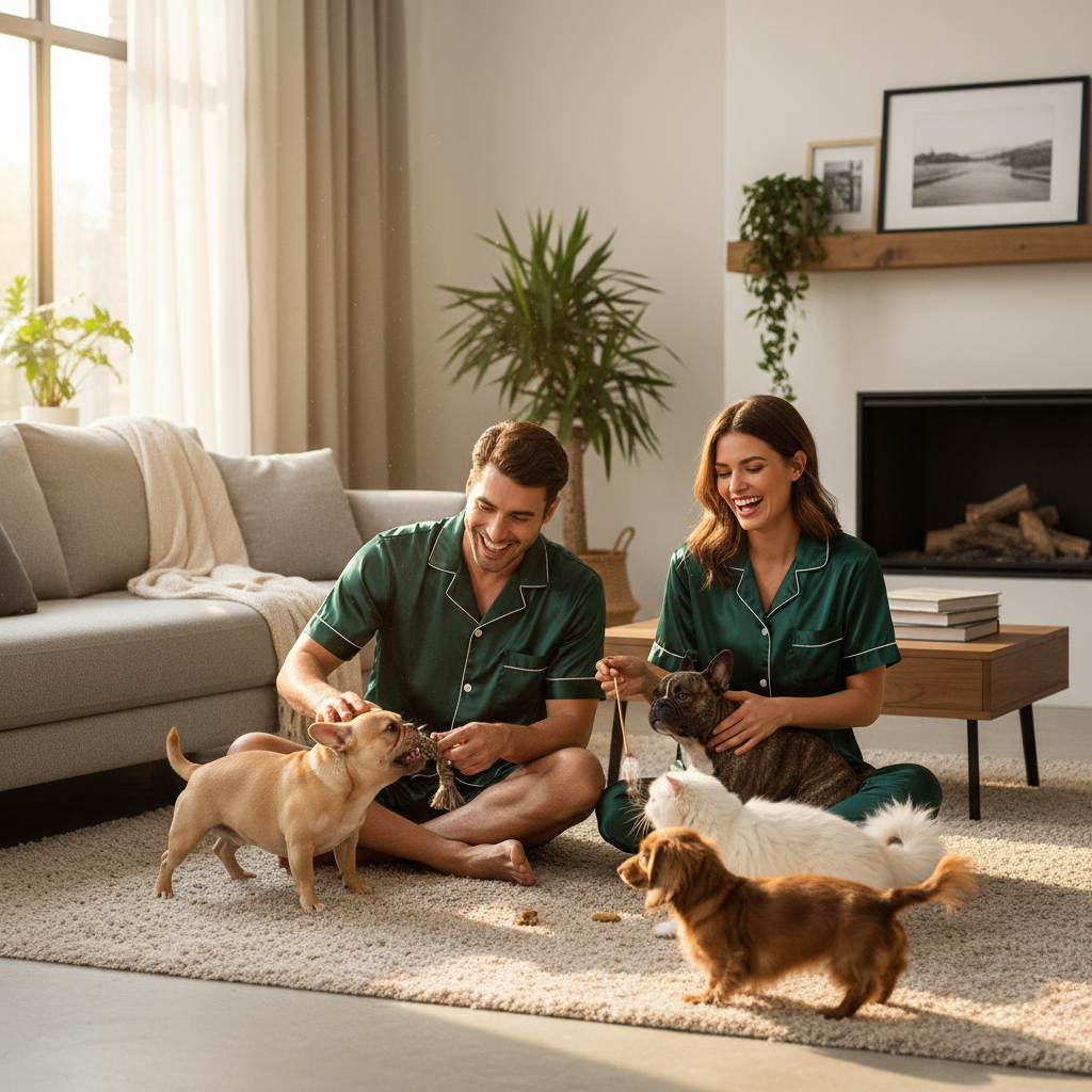 Ensemble de vêtements de détente NUGGAL résistant aux poils d'animaux pour homme, soyeux et élégant