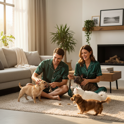 Ensemble de vêtements de détente NUGGAL résistant aux poils d'animaux pour homme, soyeux et élégant
