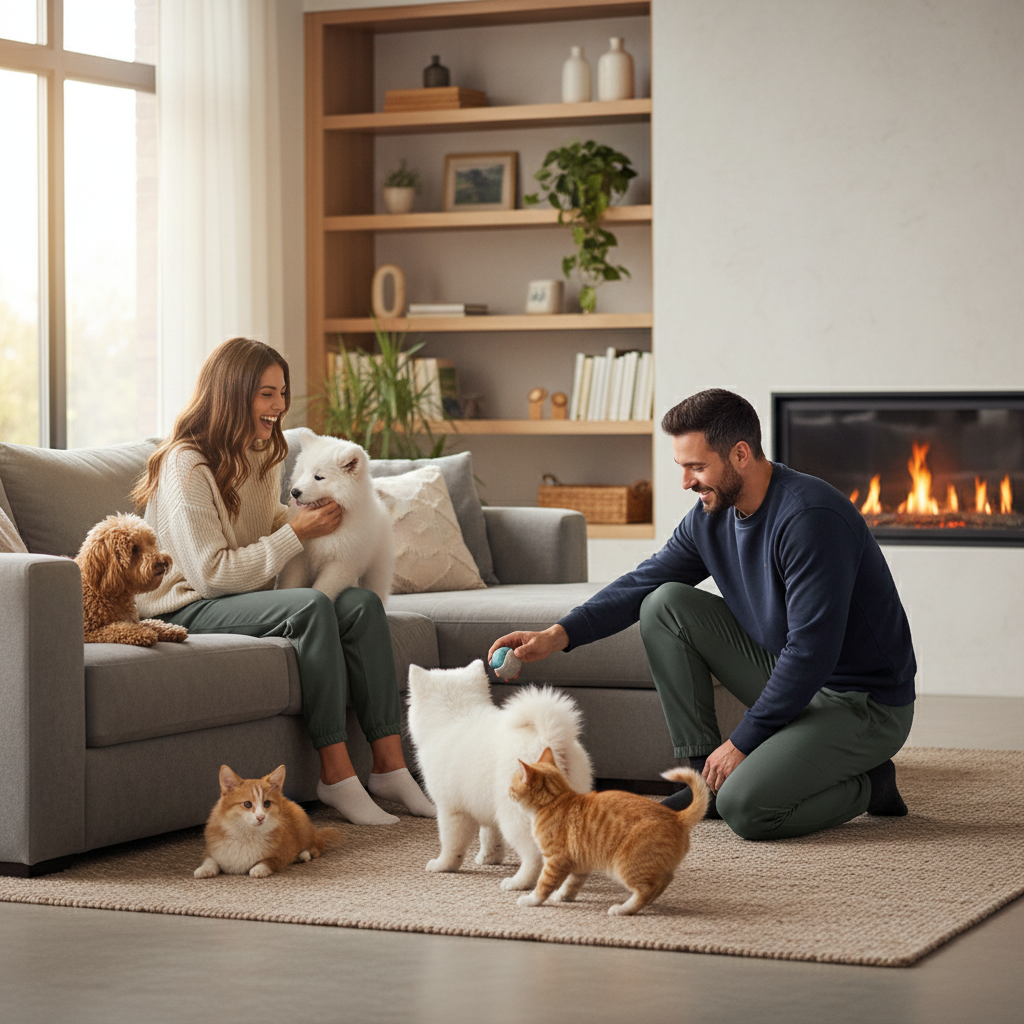 NUGGAL Unisex Pet Hair Resistant Tech Fleece-Lined Sweatpants