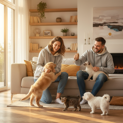 NUGGAL Unisex Pet Hair Resistant Tech Fleece-Lined Thermal Hoodie