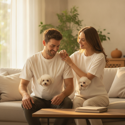 NUGGAL Unisex Pet Hair Resistant Kangaroo Pet Pouch T-shirt: The Ultimate Hands-Free Carrier Tee