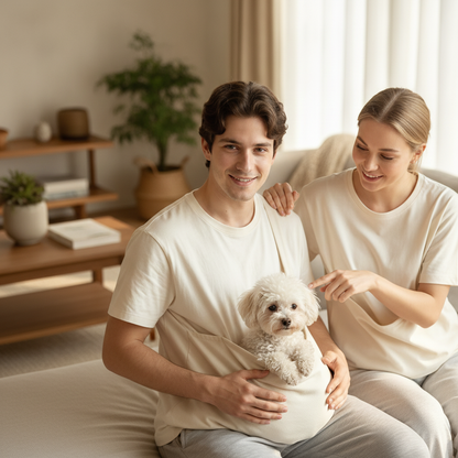NUGGAL Unisex Pet Hair Resistant Kangaroo Pet Pouch T-shirt: The Ultimate Hands-Free Carrier Tee