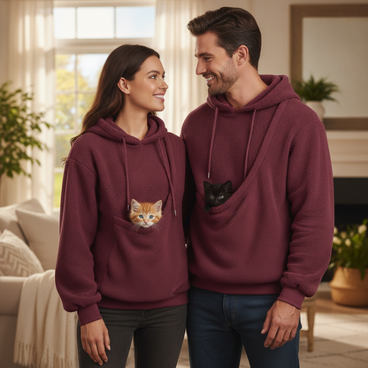NUGGAL Cozy Pet Pouch Sherpa Hoodie for Cats & Small Dogs