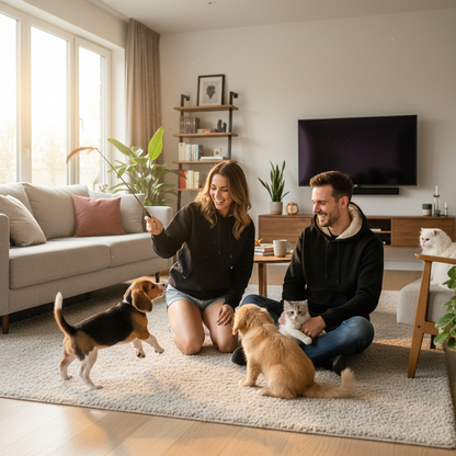 NUGGAL Unisex Pet Hair Resistant Tech Fleece-Lined Thermal Hoodie