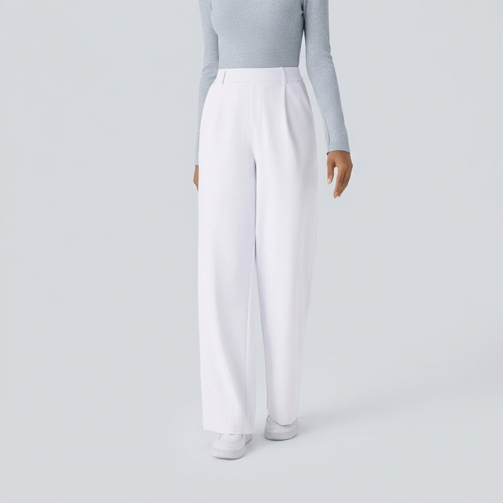 NUGGAL Lint-Free & Pet Resistant Pleated Pants