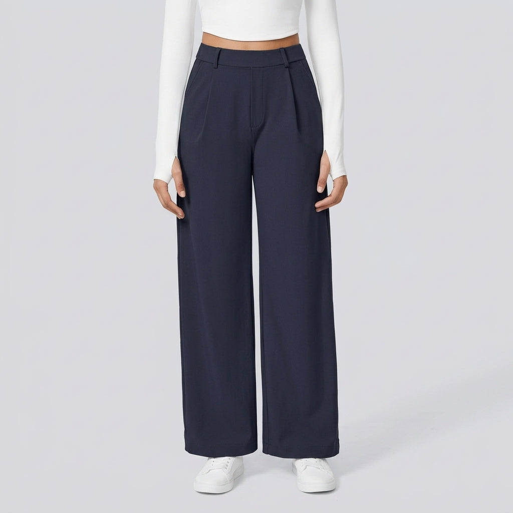 NUGGAL Lint-Free & Pet Resistant Pleated Pants