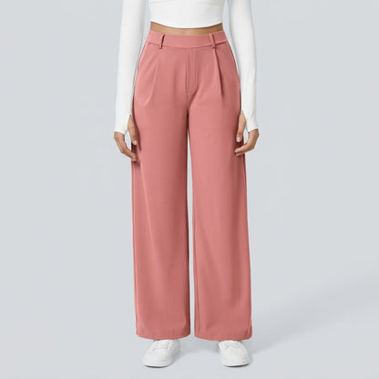 NUGGAL Lint-Free & Pet Resistant Pleated Pants