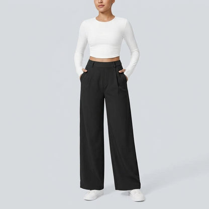 NUGGAL Lint-Free & Pet Resistant Pleated Pants
