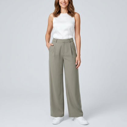 NUGGAL Lint-Free & Pet Resistant Pleated Pants