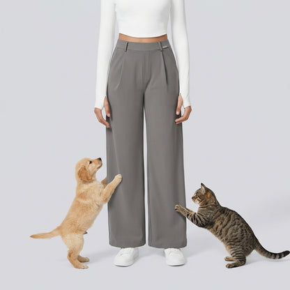 NUGGAL Lint-Free & Pet Resistant Pleated Pants