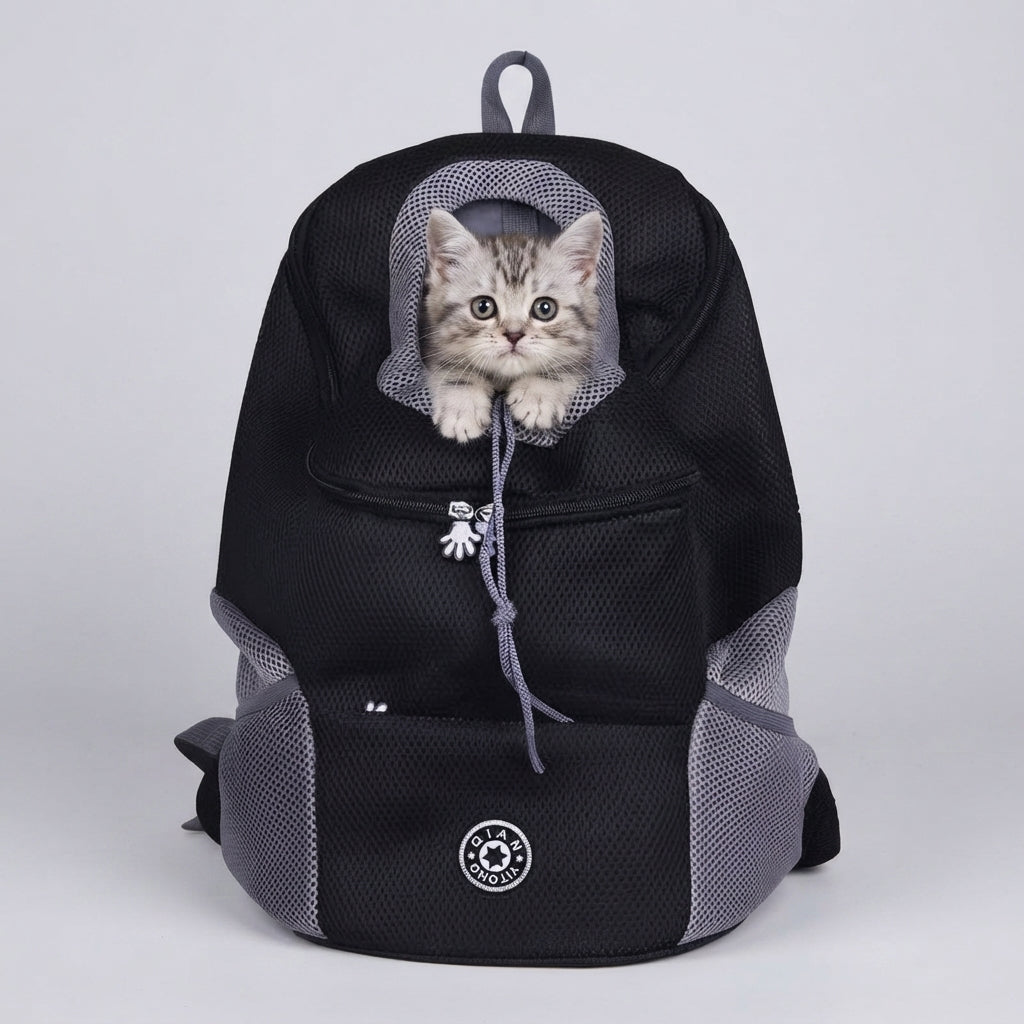 NUGGAL Ultimate Mesh Pet Travel Backpack - Breathable Head-Out Carrier