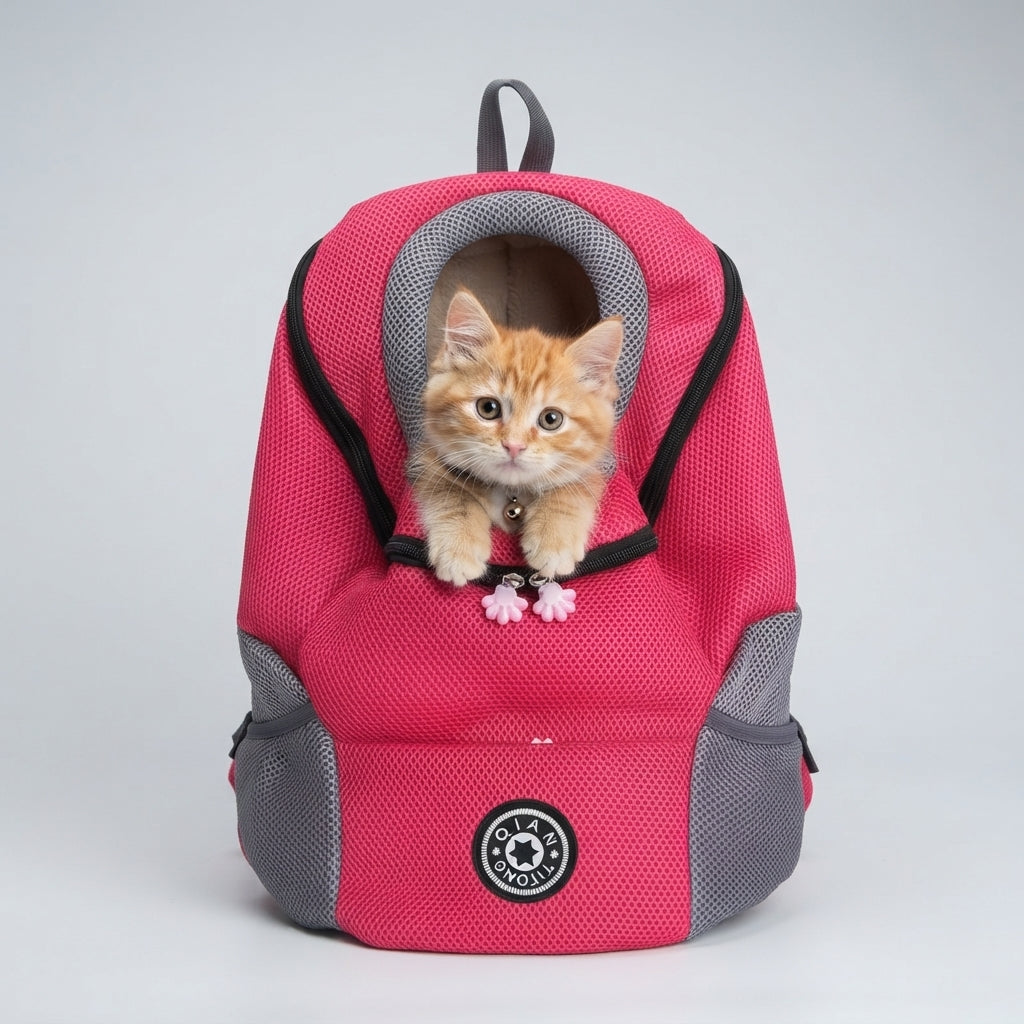 NUGGAL Ultimate Mesh Pet Travel Backpack - Breathable Head-Out Carrier