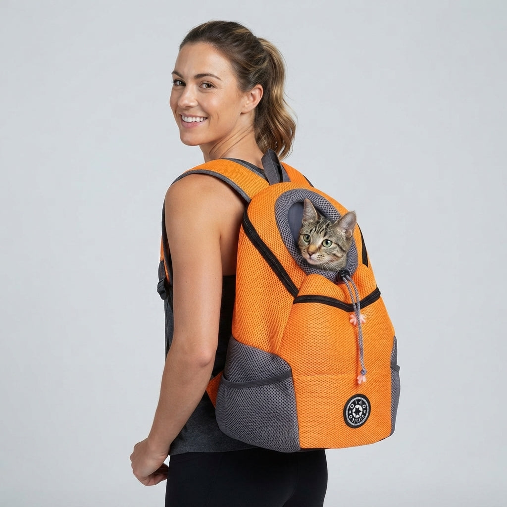 NUGGAL Ultimate Mesh Pet Travel Backpack - Breathable Head-Out Carrier