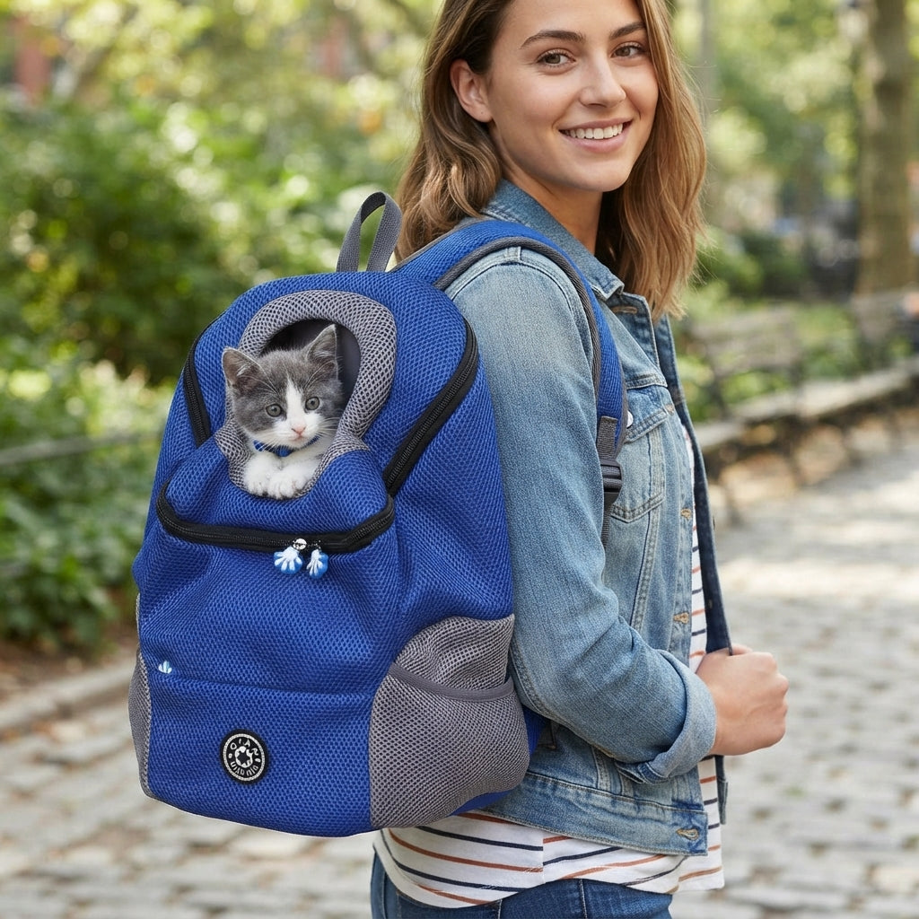 NUGGAL Ultimate Mesh Pet Travel Backpack - Breathable Head-Out Carrier