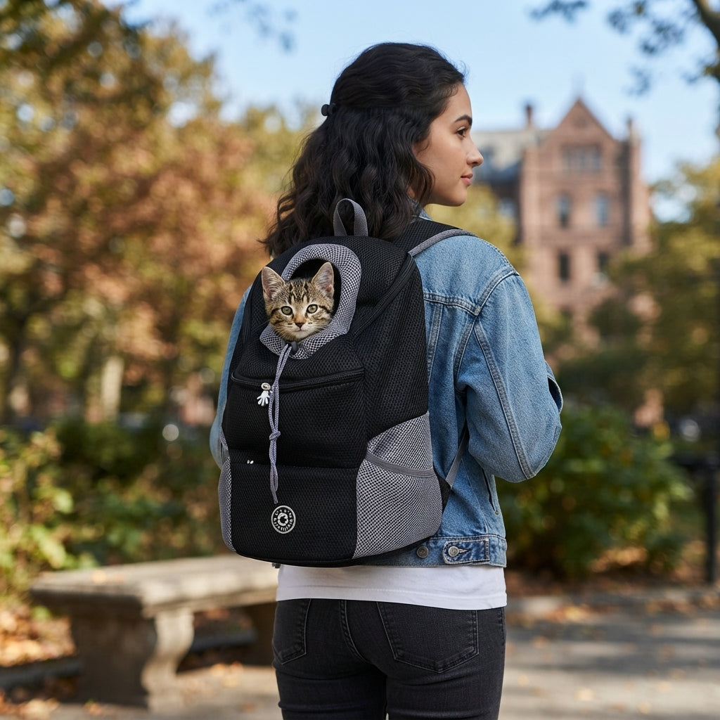 NUGGAL Ultimate Mesh Pet Travel Backpack - Breathable Head-Out Carrier
