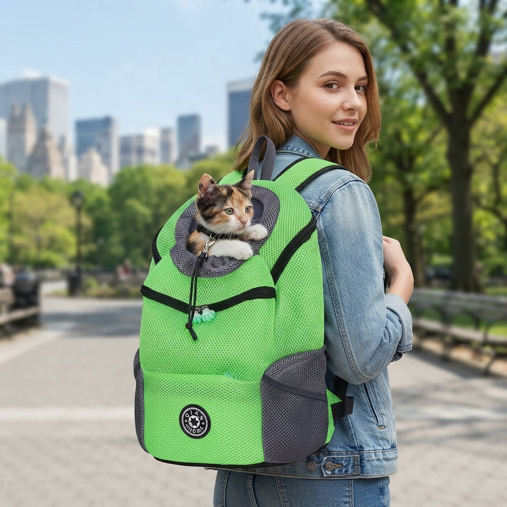 NUGGAL Ultimate Mesh Pet Travel Backpack - Breathable Head-Out Carrier