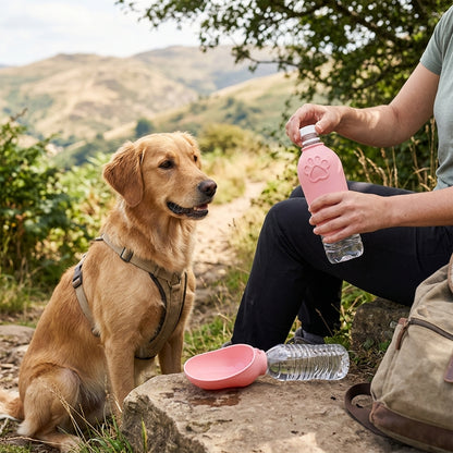 NUGGAL Foldable Silicone Dog Water Bowl Attachment | Portable Pet Travel Dispenser