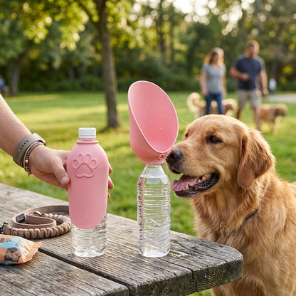 NUGGAL Foldable Silicone Dog Water Bowl Attachment | Portable Pet Travel Dispenser