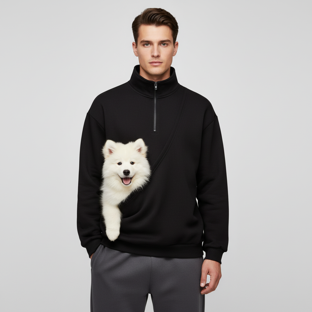 NUGGAL Unisex Pet Hair Resistant Pet Pouch Sweatshirt