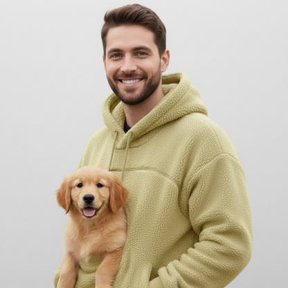 NUGGAL Unisex Oversized Fleece Front Pet Pouch Hoodie