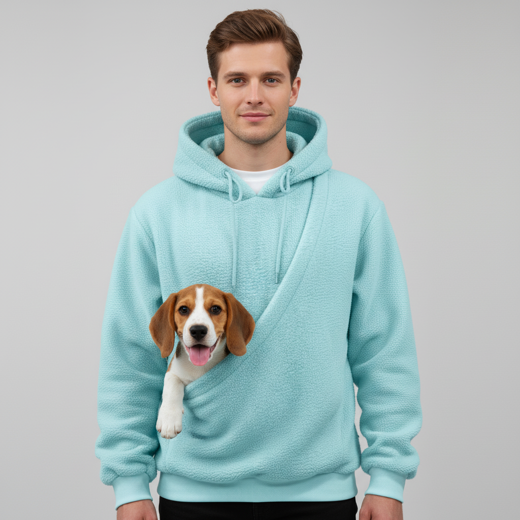 NUGGAL Unisex Oversized Fleece Pet Pouch Hoodie