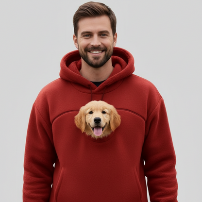 NUGGAL Unisex Oversized Fleece Front Pet Pouch Hoodie