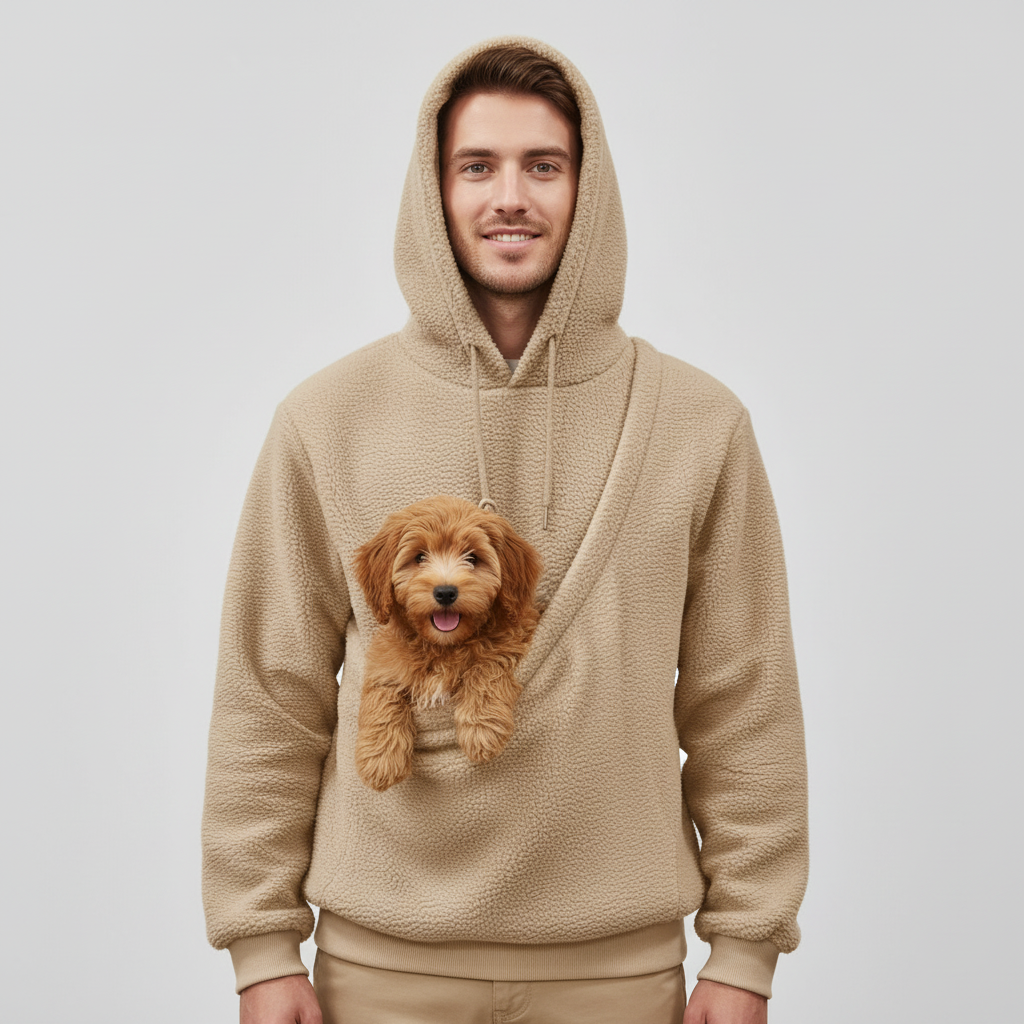 NUGGAL Unisex Oversized Fleece Pet Pouch Hoodie