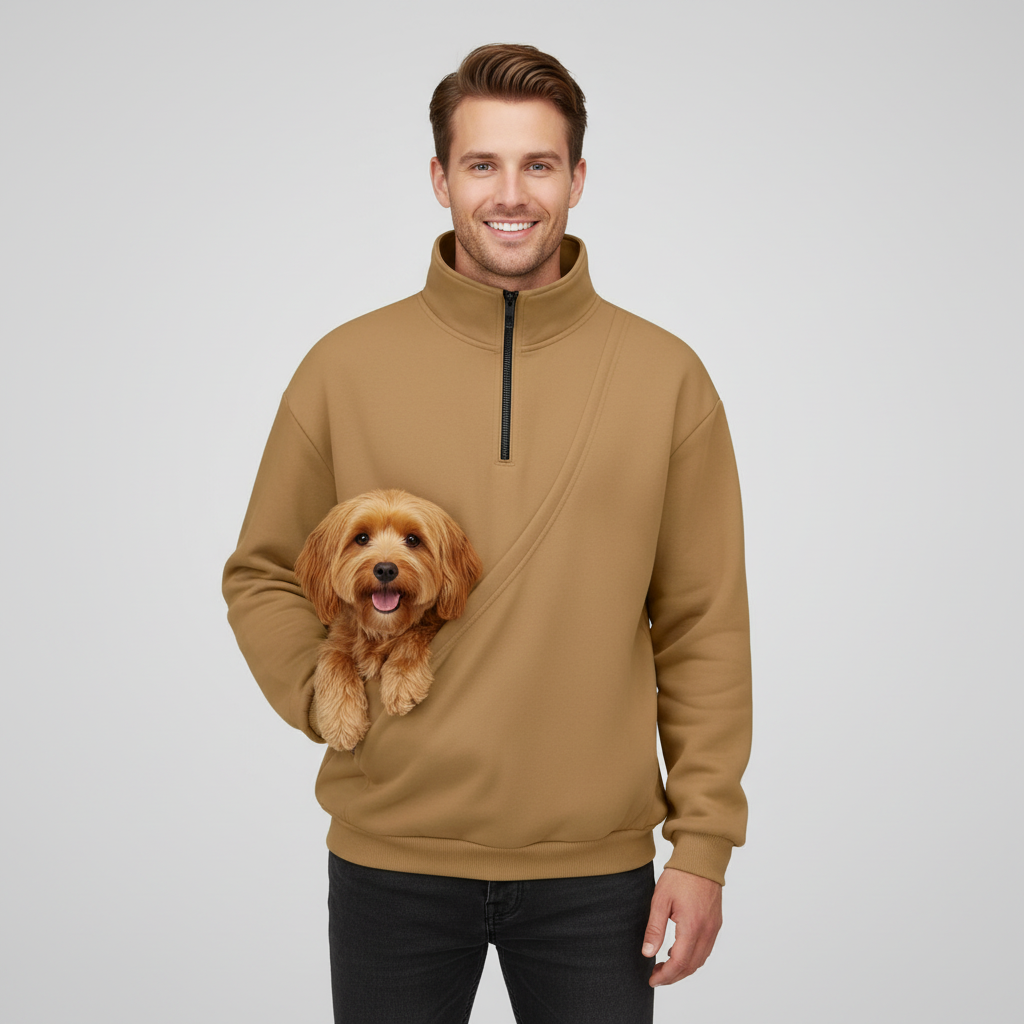 NUGGAL Unisex Pet Hair Resistant Pet Pouch Sweatshirt