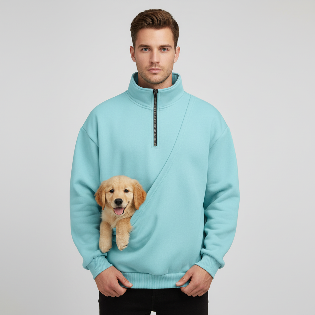 NUGGAL Unisex Pet Hair Resistant Pet Pouch Sweatshirt