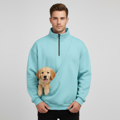 NUGGAL Unisex Pet Hair Resistant Pet Pouch Sweatshirt