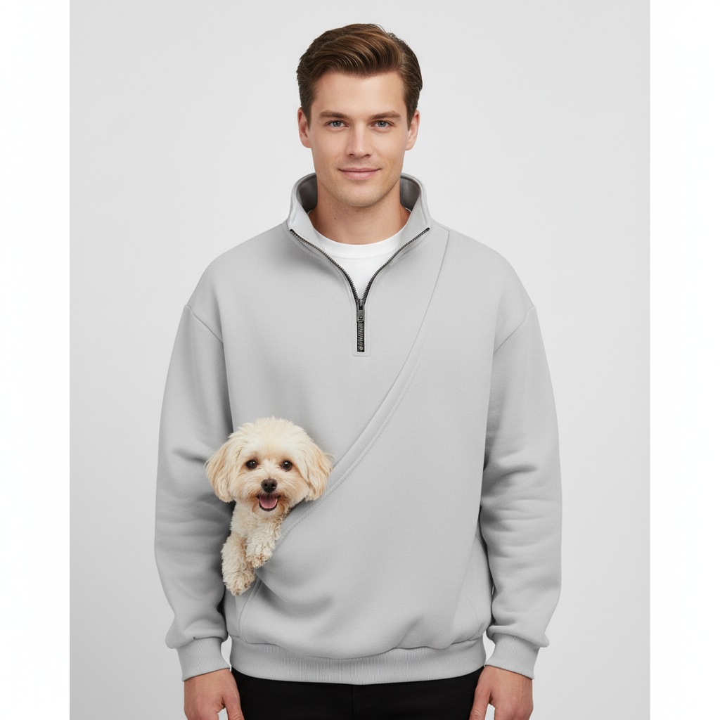 NUGGAL Unisex Pet Hair Resistant Pet Pouch Sweatshirt