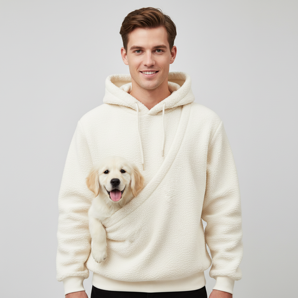 NUGGAL Unisex Oversized Fleece Pet Pouch Hoodie