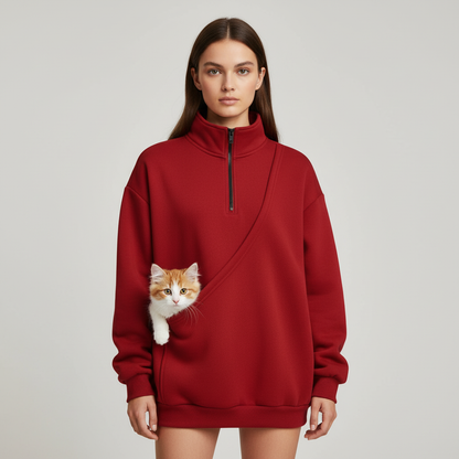 NUGGAL Unisex Pet Hair Resistant Pet Pouch Sweatshirt