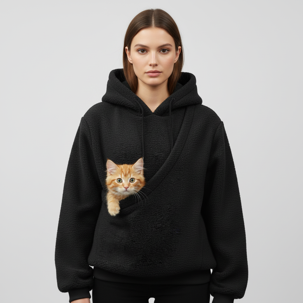 NUGGAL Unisex Oversized Fleece Pet Pouch Hoodie